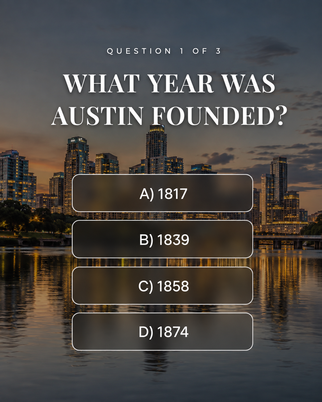 The Hometown Quiz — Question 1