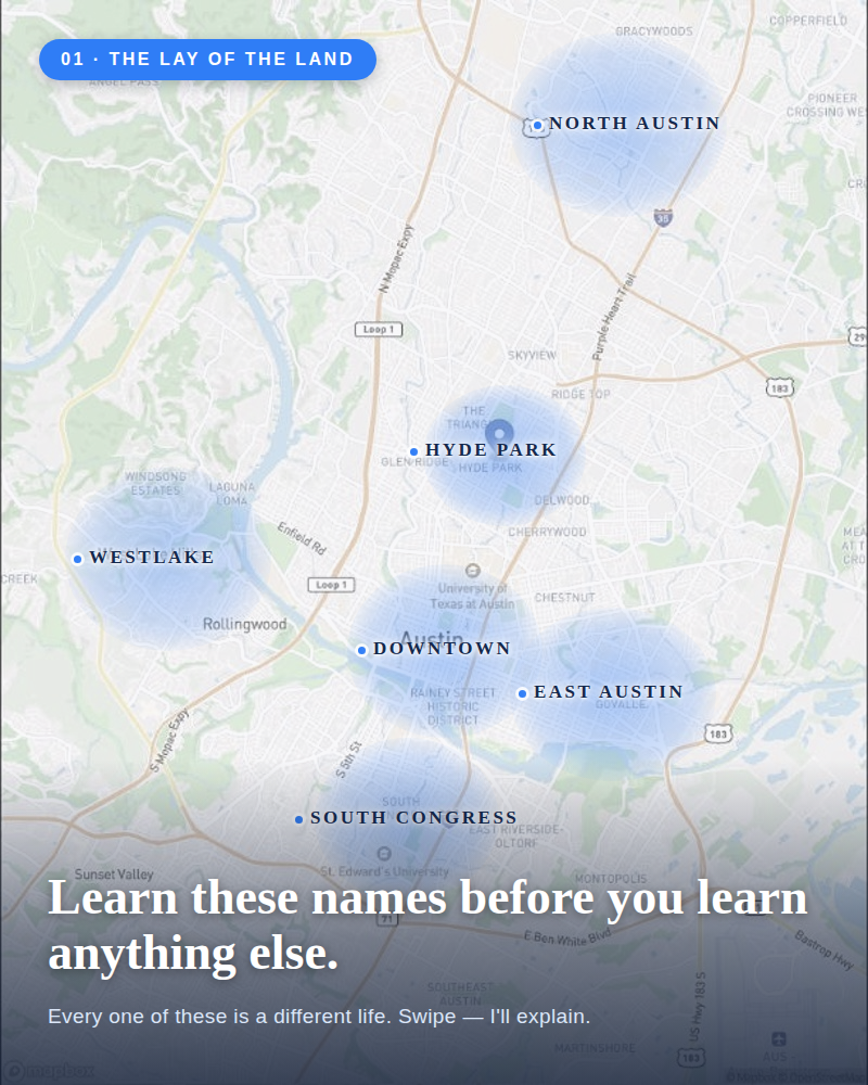 The Newcomer's Guide — The lay of the land (real map)